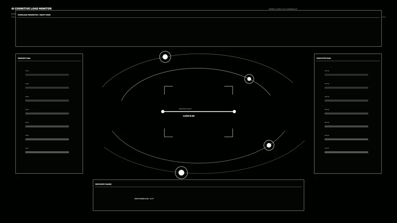 Cognitive Load Telemetry HUD 4K Sci-Fi Wallpaper
