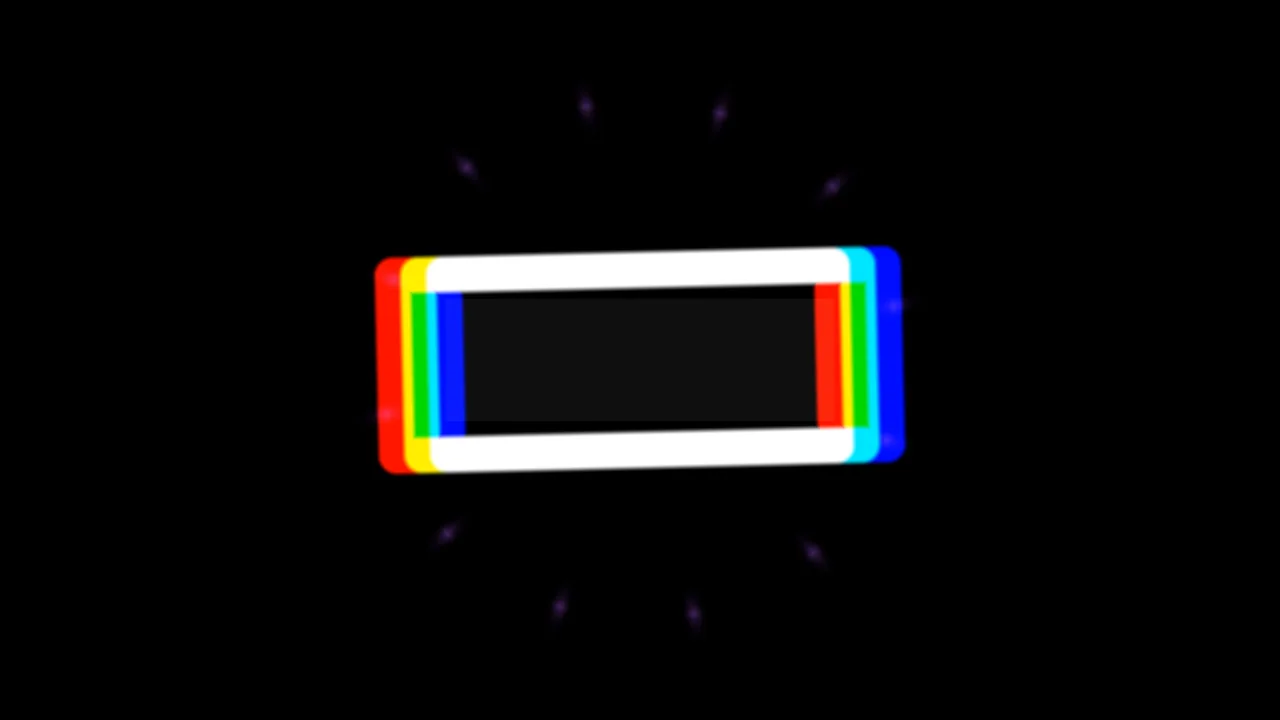 Chromatic Aberration Rounded Rectangle on Black, 4K Wallpaper