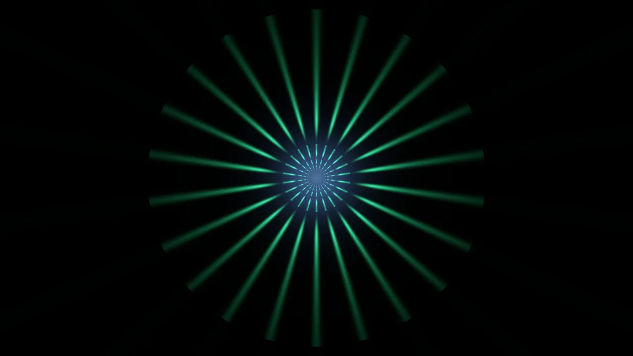 Glowing Green Radial Gateway on Black