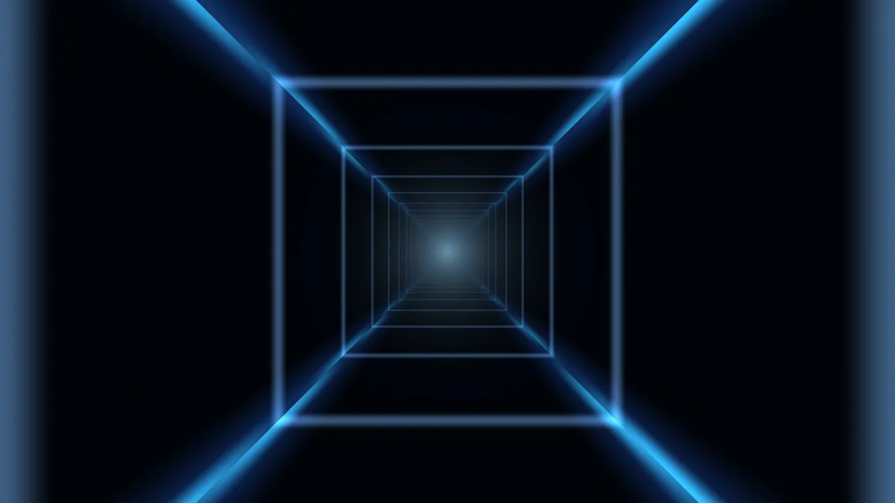 Electric Blue Sci-Fi HUD Tunnel Scanner 4K Wallpaper