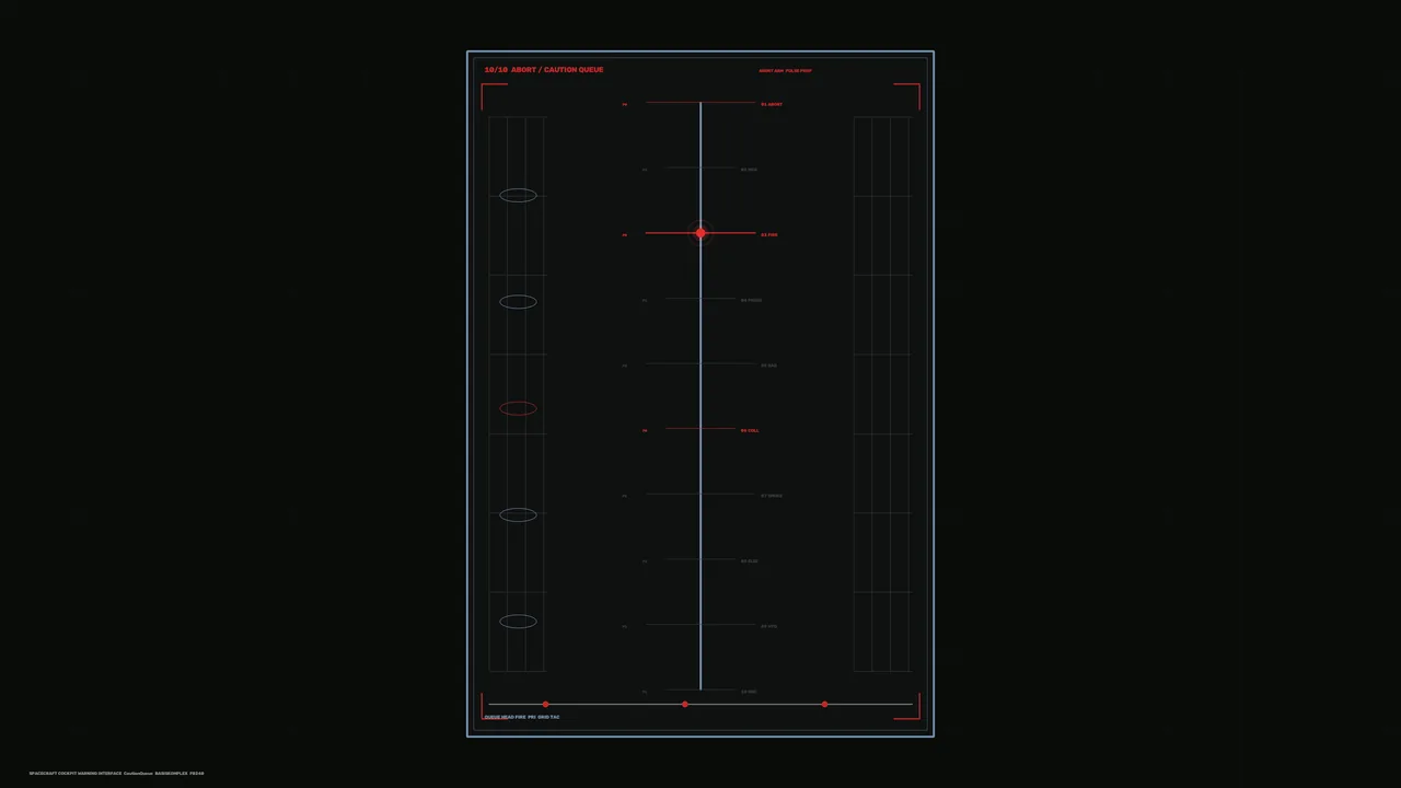 Sci-Fi Warning HUD with Central Targeting Reticle