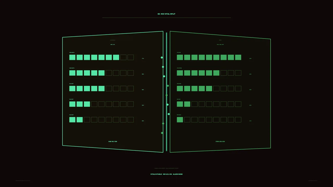 Renewable Electricity Statistics HUD Dashboard – Green Sci-Fi Interface