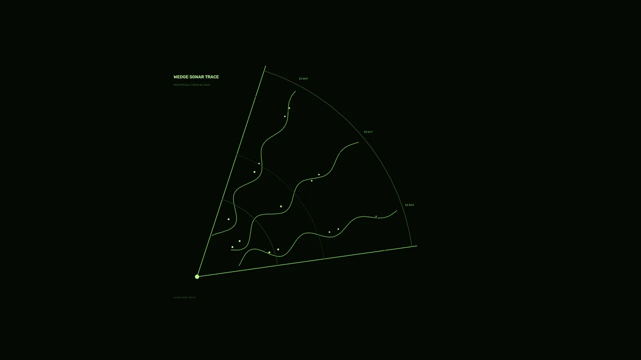 Green Wedge Sonar Trace HUD 4K Sci-Fi Wallpaper