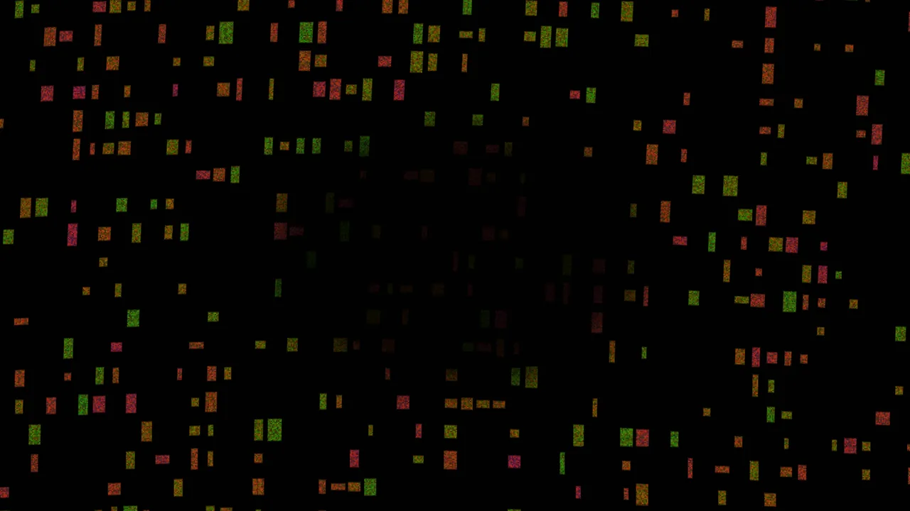 Colorful Rectangular Noise on Black 4K Wallpaper