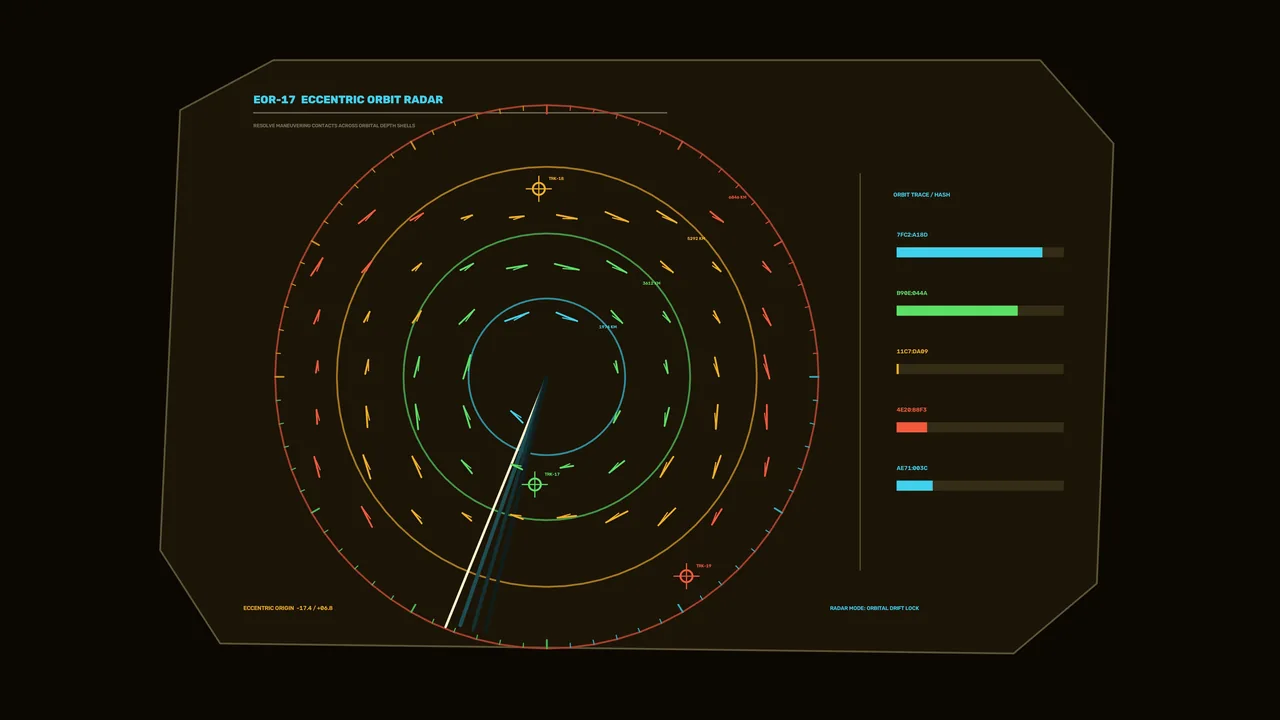 Sci-Fi Eccentric Orbit Radar HUD Interface 4K Wallpaper