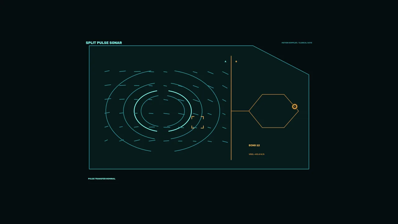 Split Pulse Sonar HUD with Concentric Scanner Rings 4K Wallpaper