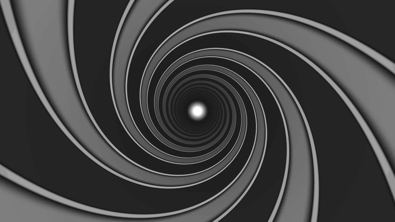 Grayscale Spiral Portal with Concentric Rings 4K Wallpaper