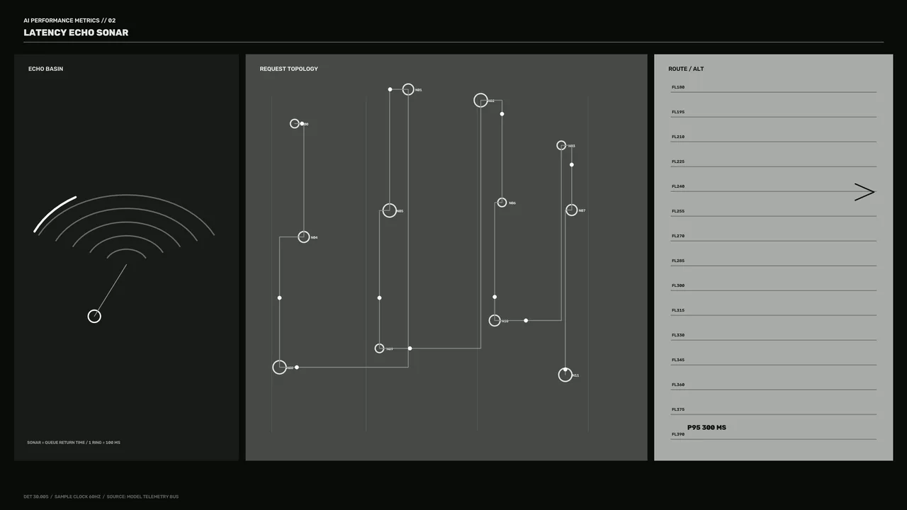 4K Sci-Fi Telemetry HUD with Sonar Echo and Request Topology