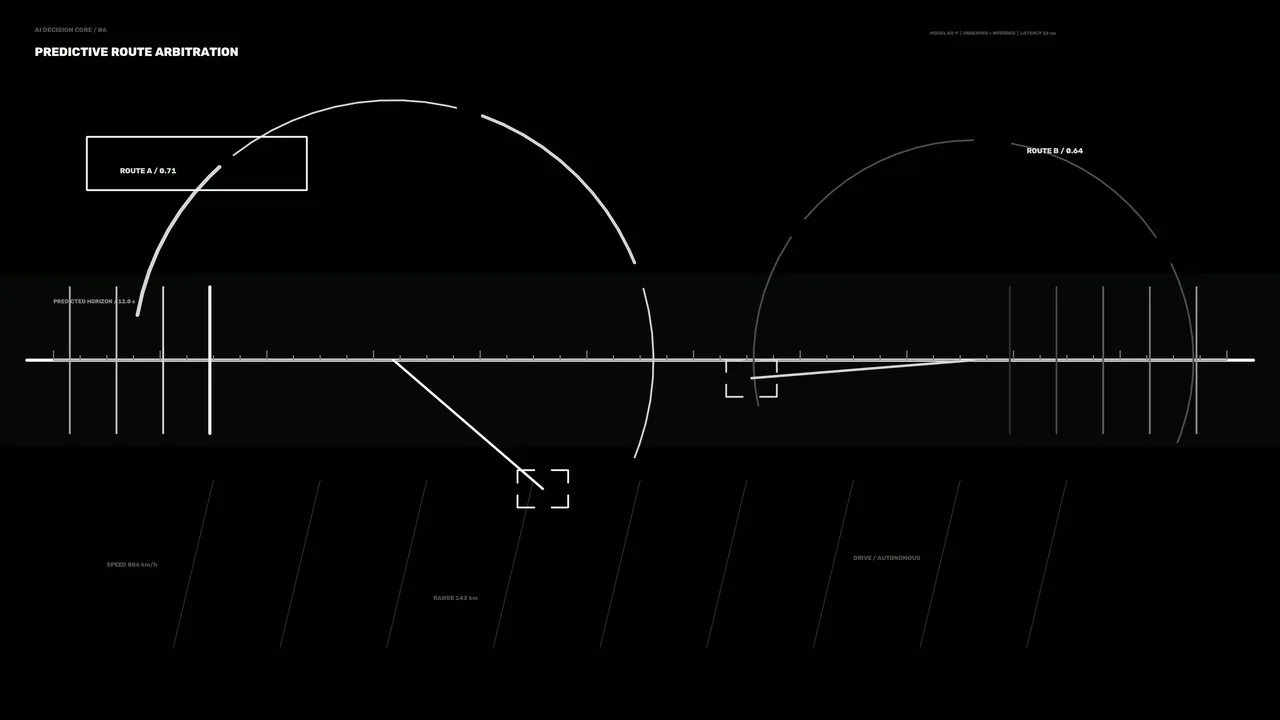 Sci-Fi Route Analysis HUD with Circular Telemetry Arcs