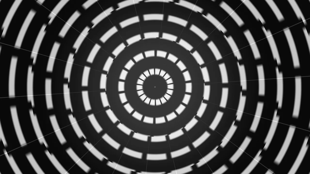 Monochrome Concentric Ring Scanner HUD 4K Wallpaper