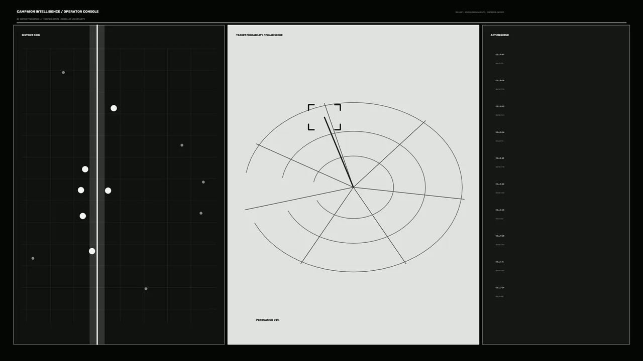 Sci-Fi Operator Console HUD with Polar Target Scanner
