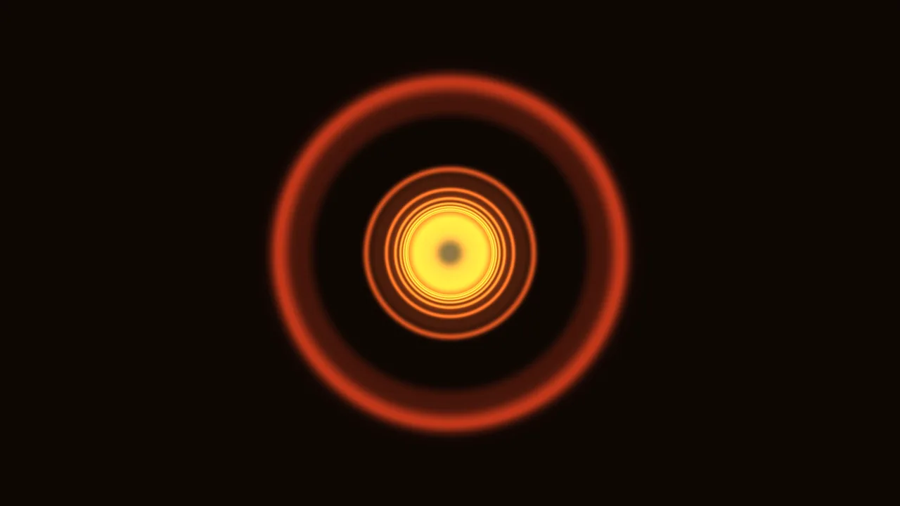 Glowing Concentric Orange Rings on Black 4K Wallpaper