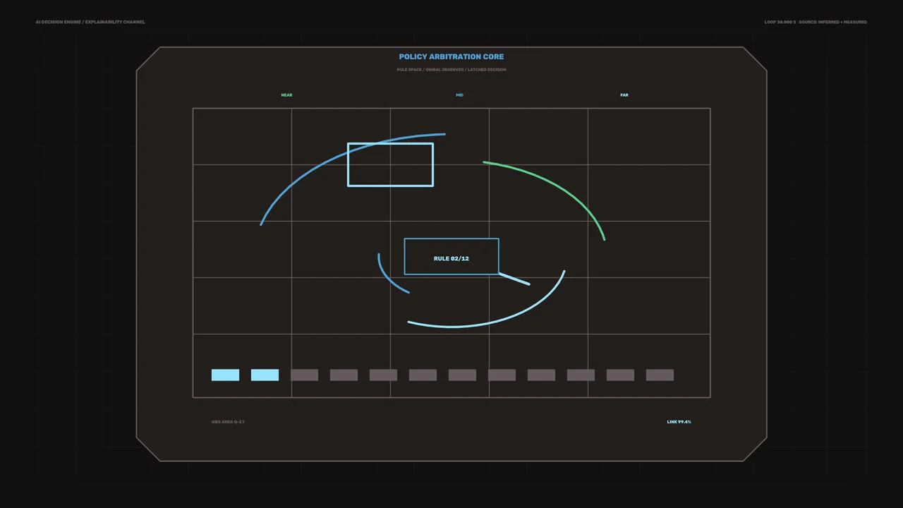 Policy Arbitration Core HUD Dashboard 4K Wallpaper