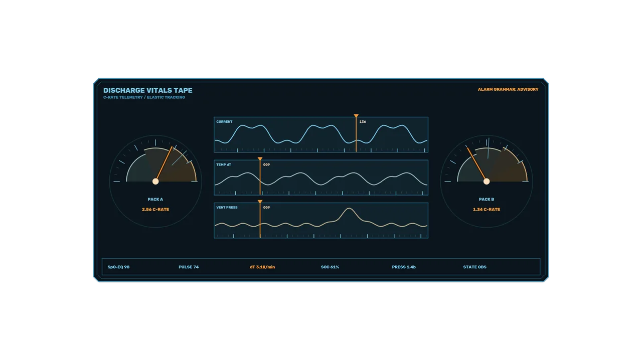 Battery Discharge Telemetry HUD 4K Sci-Fi Wallpaper