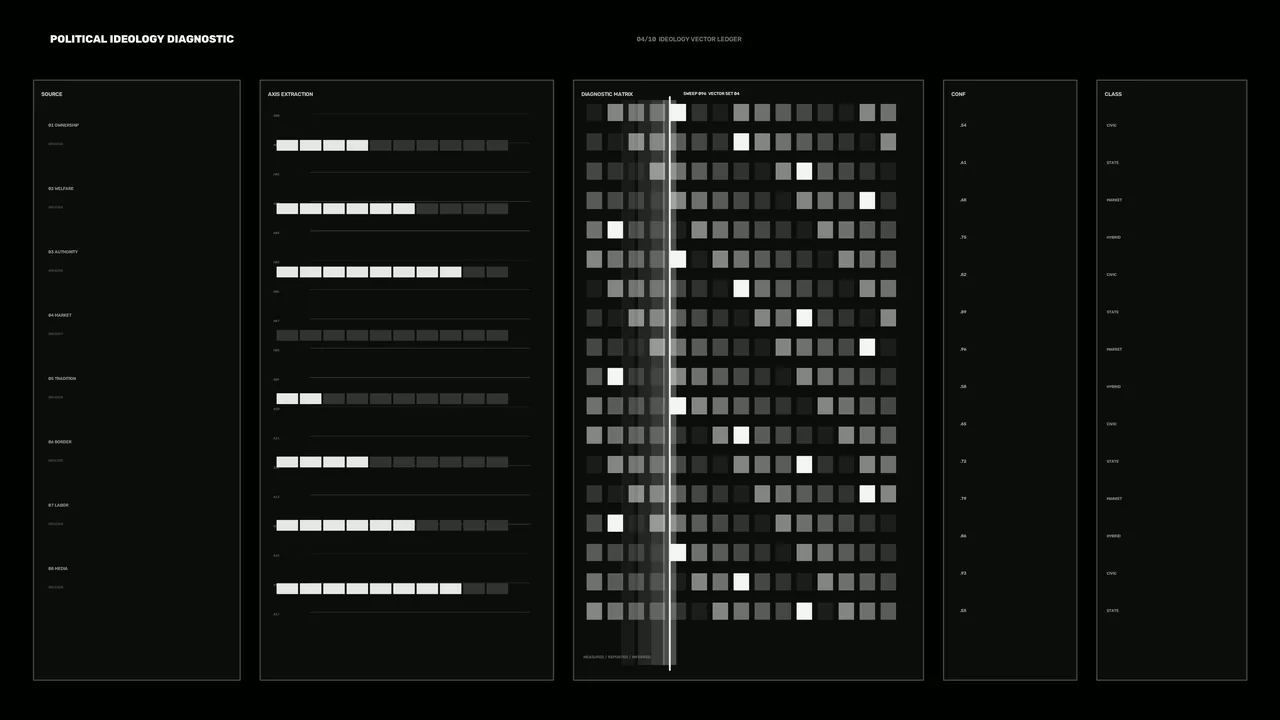 Political Ideology Diagnostic HUD Interface 4K Wallpaper