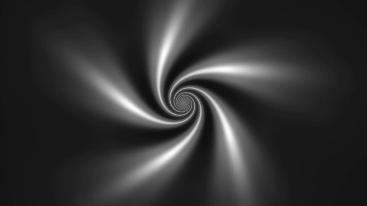Monochrome Spiral Vortex Light Rays 4K Wallpaper