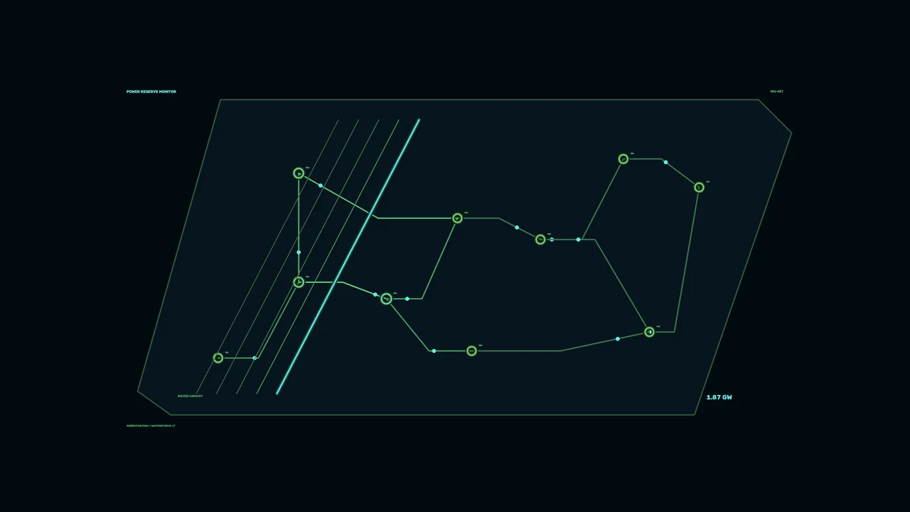 Power Reserve Monitoring HUD Dashboard, 4K Sci-Fi Wallpaper