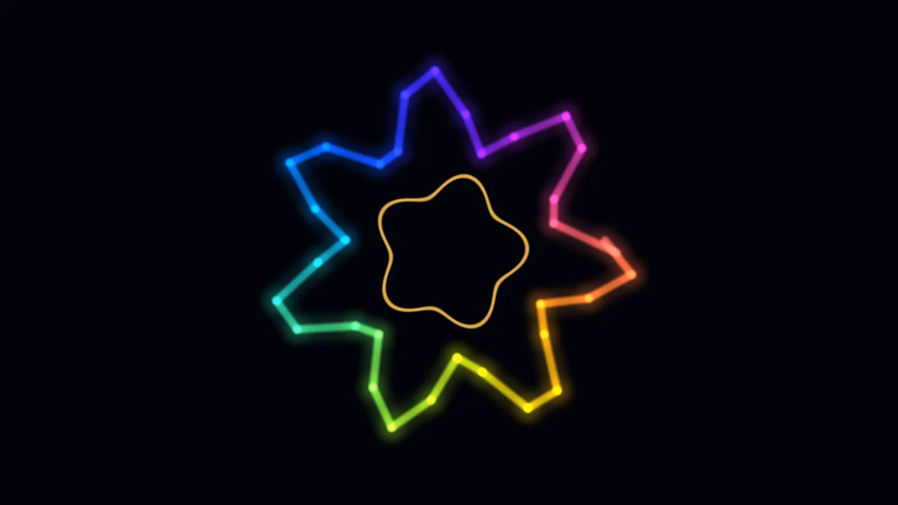 Neon Multicolor Rosette on Black 4K Wallpaper