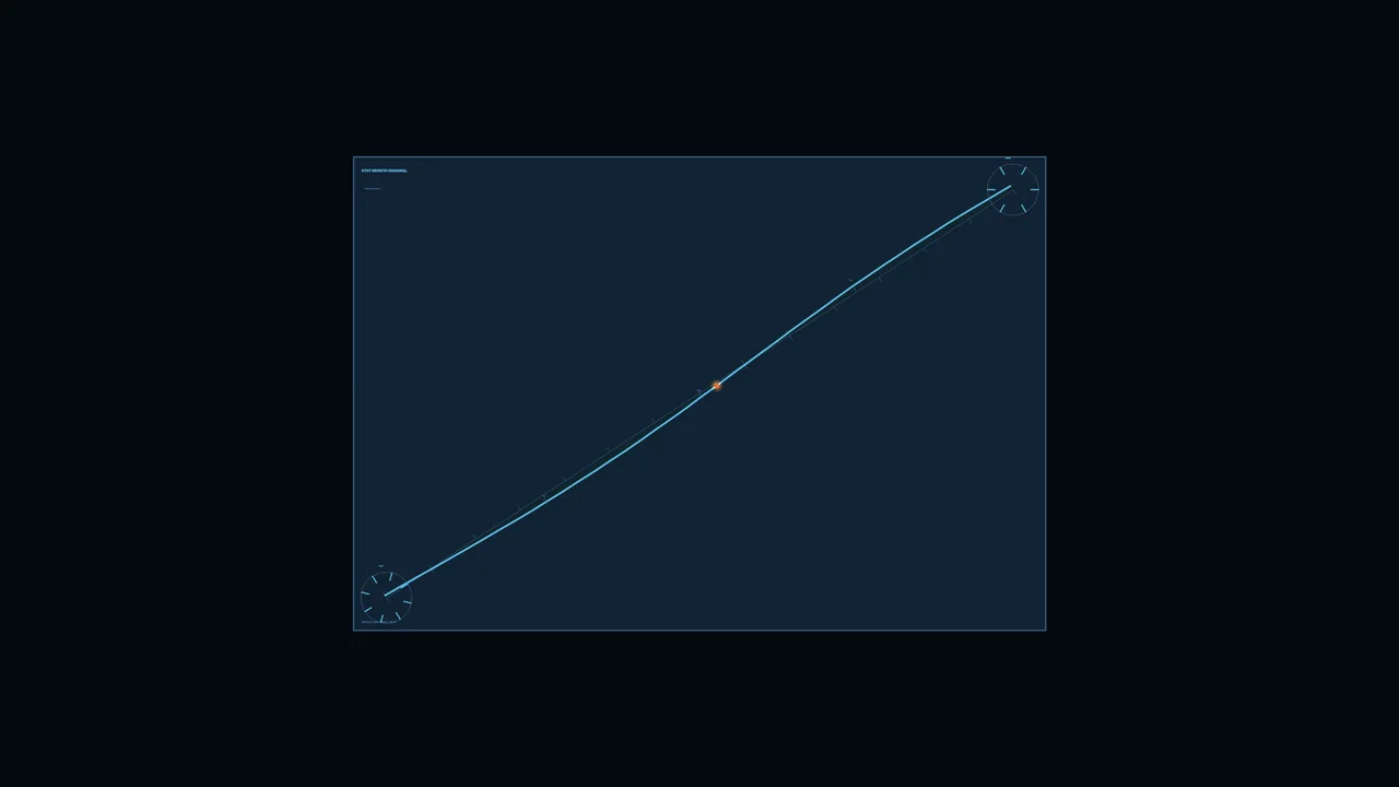 Cyan Rising Data Line Graph HUD with Circular Gauges, 4K Sci-Fi Wallpaper
