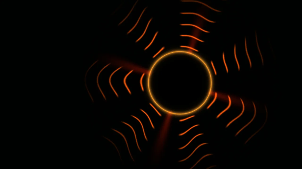 Orange Circular Scanner HUD with Radial Telemetry Lines