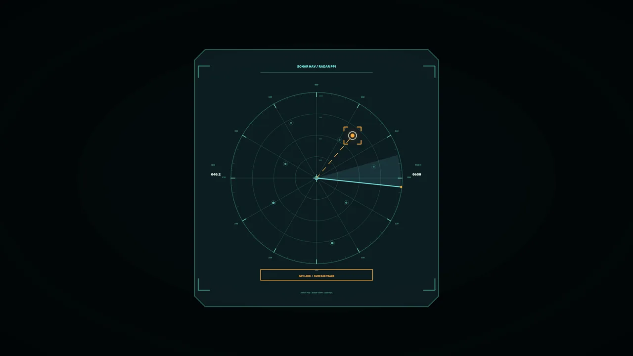 Sonar Navigation Radar PPI HUD Circular Telemetry 4K Wallpaper