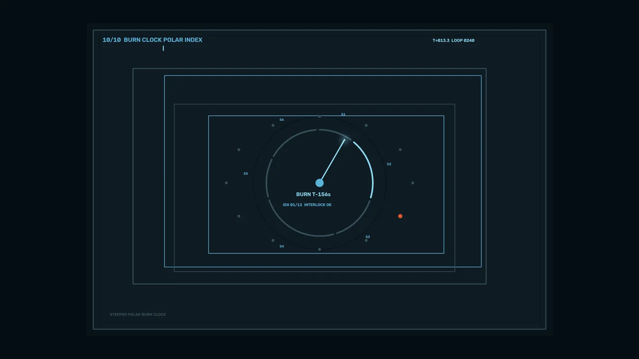 Sci-Fi Polar Burn Clock HUD Interface 4K Wallpaper