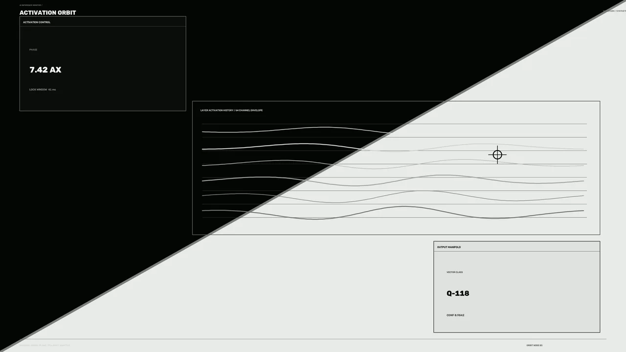 Monochrome Activation Orbit Telemetry HUD 4K Wallpaper
