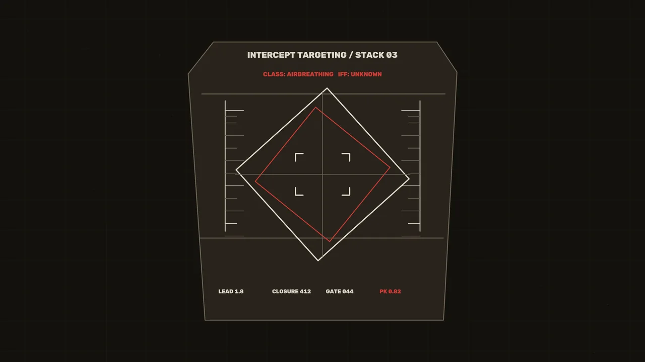 Futuristic Intercept Targeting HUD with Geometric Telemetry