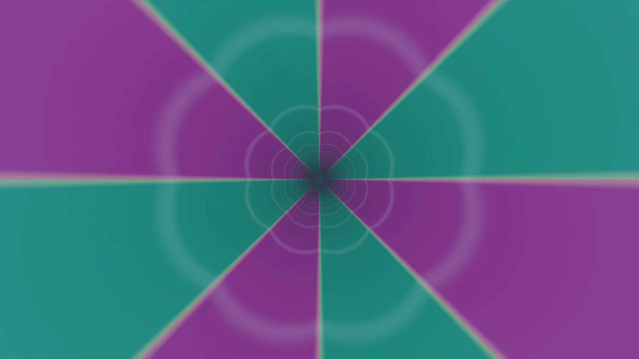 Abstract Teal and Purple Radial Rings 4K Wallpaper