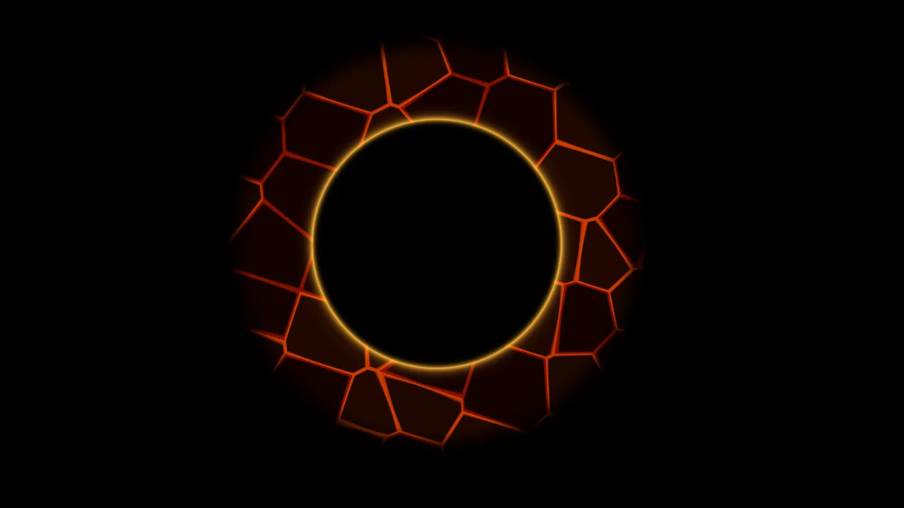 Circular Orange Scanner HUD Ring on a Dark Screen