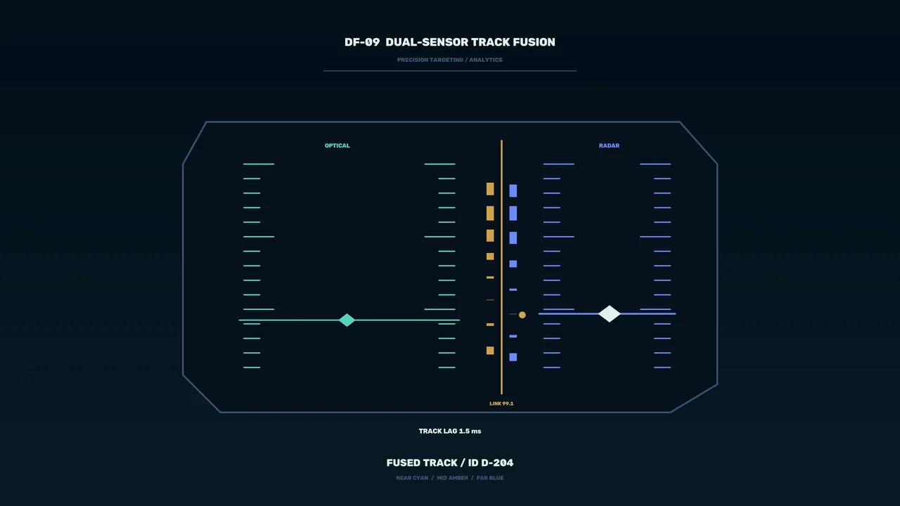 DF-09 Dual-Sensor Track Fusion HUD 4K Sci-Fi Wallpaper