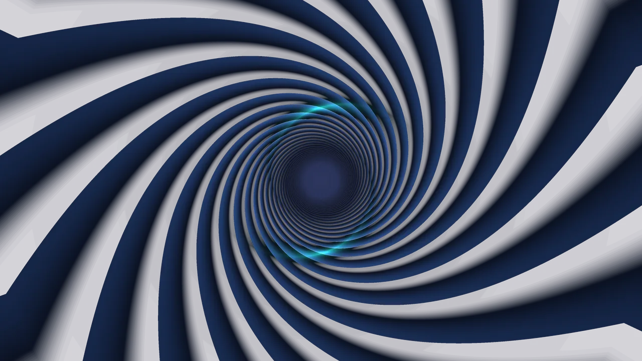 Abstract Blue Spiral Tunnel with Cyan Highlights 4K Wallpaper