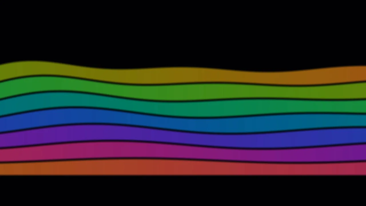 Colorful Wavy Bands on Black 4K Wallpaper