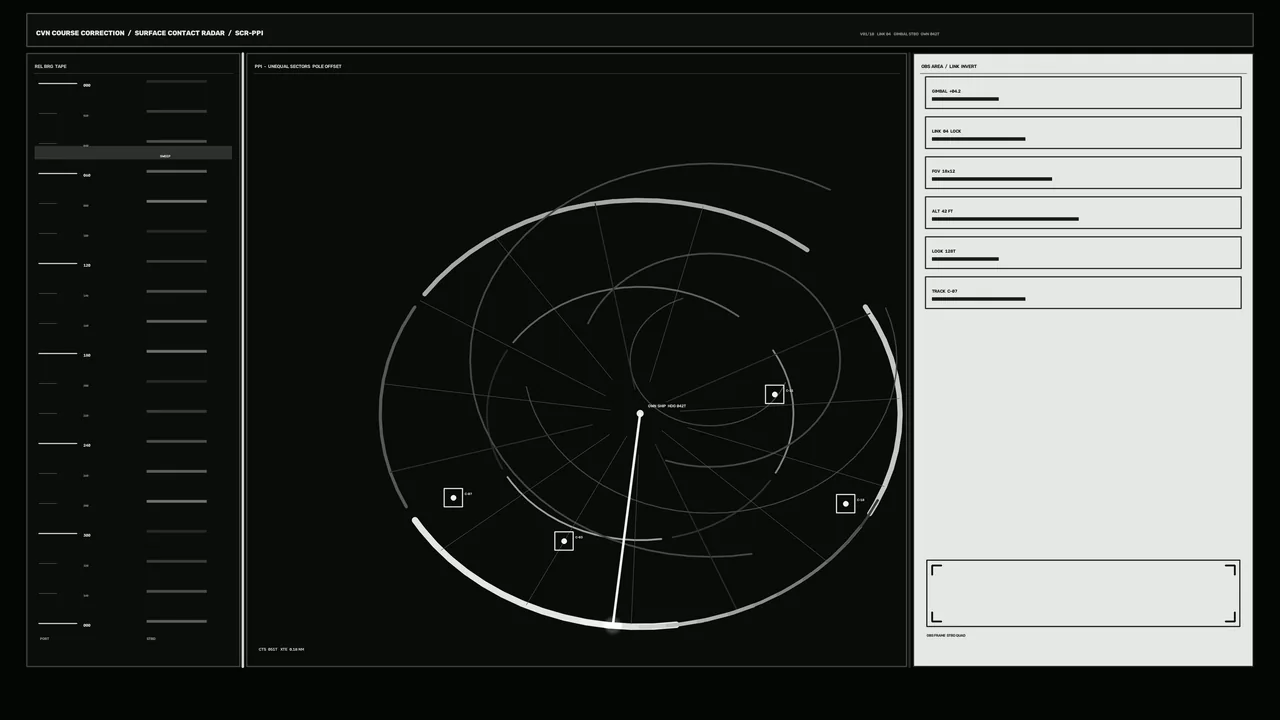 Sci-Fi Course Correction Radar HUD 4K Wallpaper