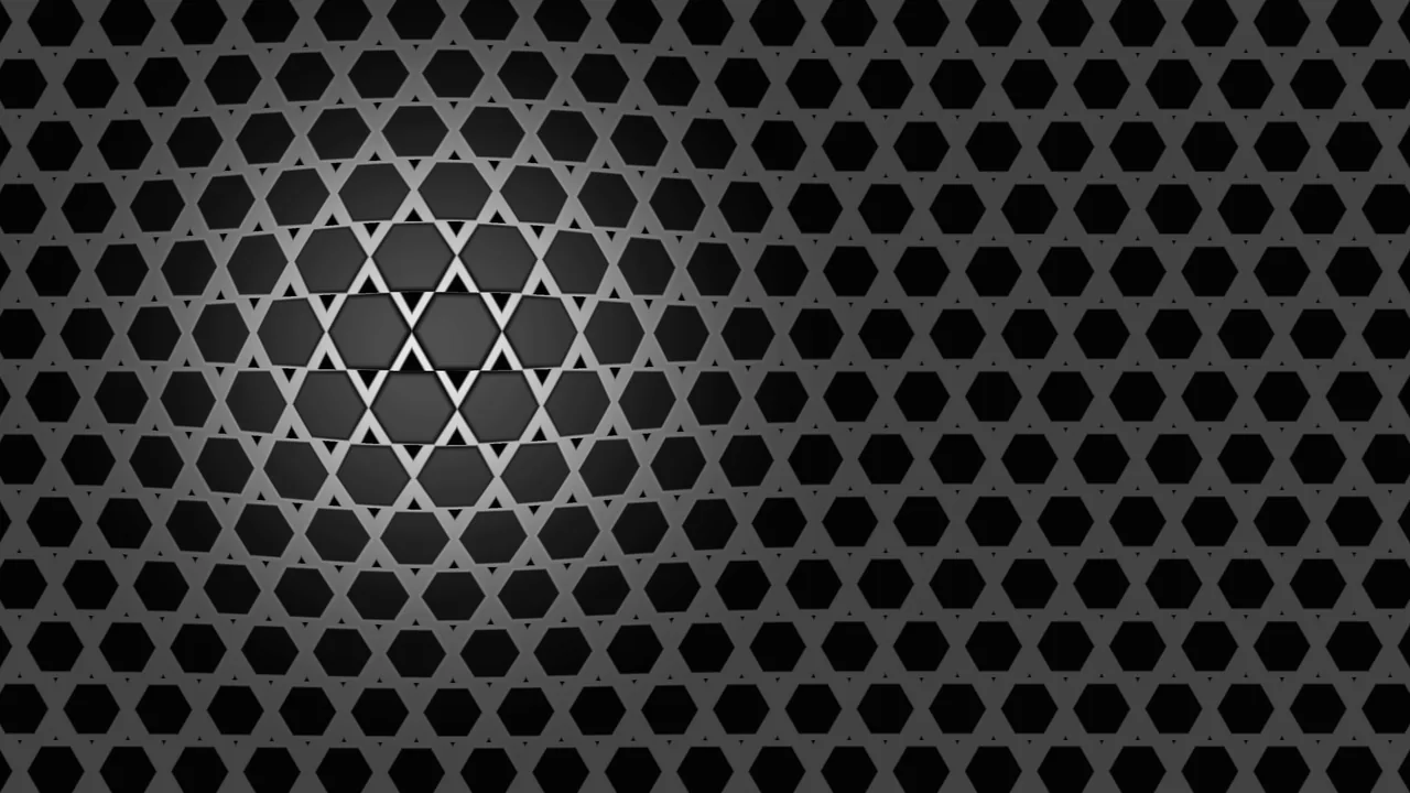 Monochrome Hexagonal Scanner Grid 4K Wallpaper