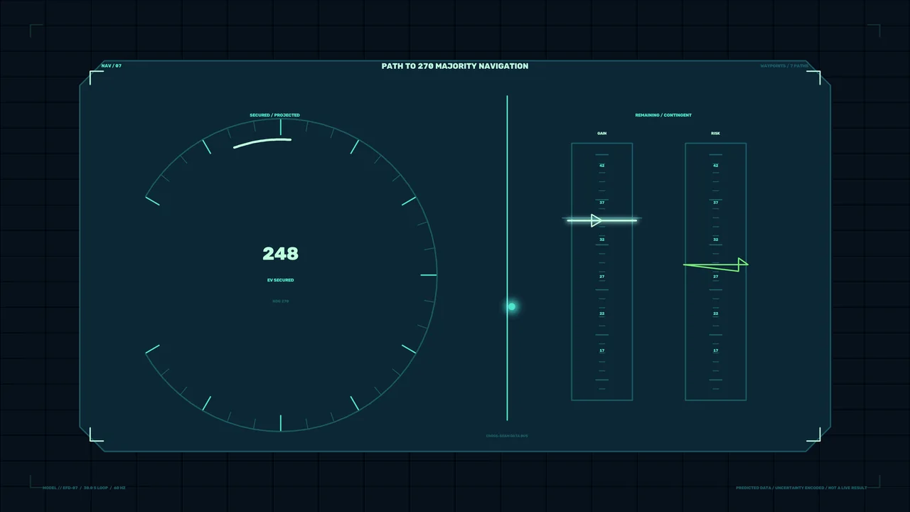 Majority Path Forecast Sci-Fi HUD Dashboard 4K Wallpaper