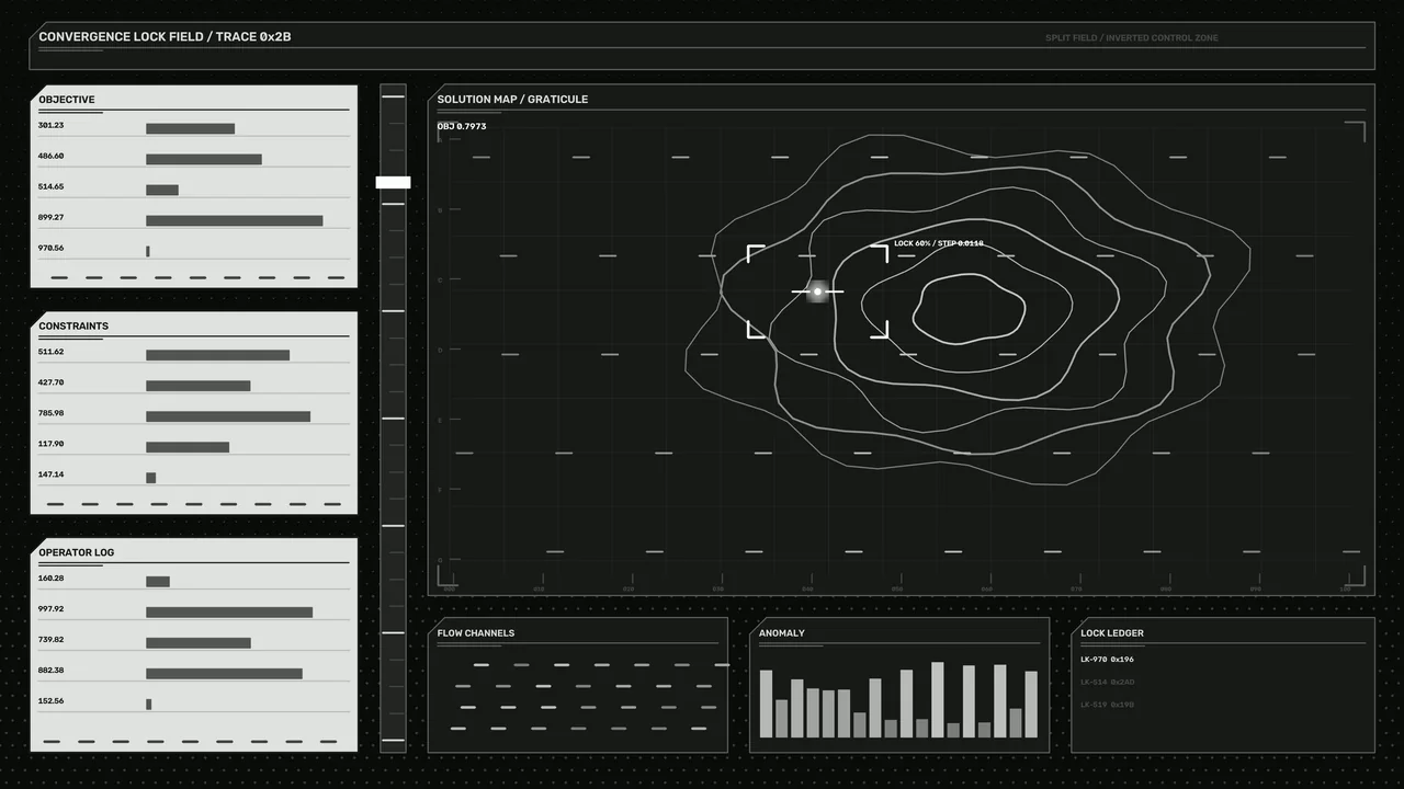 Dark Sci-Fi Telemetry HUD with Contour Map and Instrument Panels