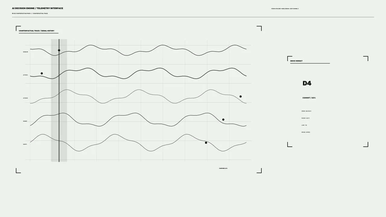 Minimalist Sci-Fi Telemetry HUD with Waveform Dashboard 4K Wallpaper