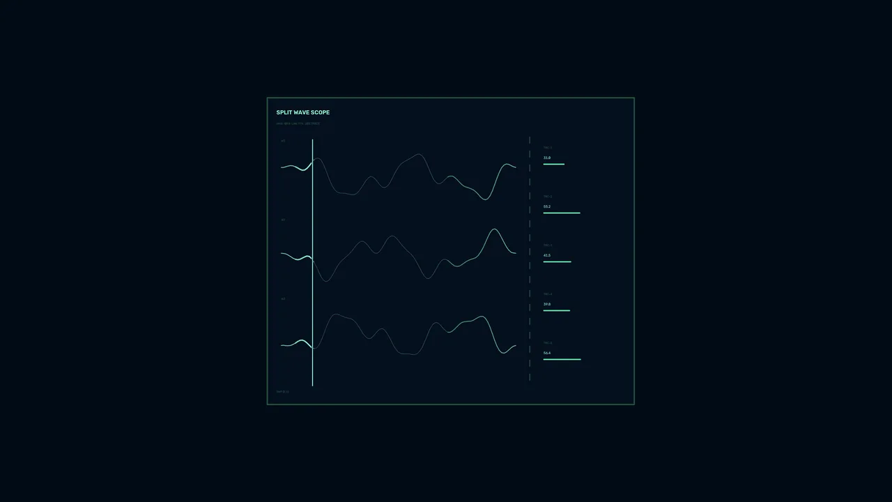 Split Wave Scope Telemetry HUD 4K Wallpaper