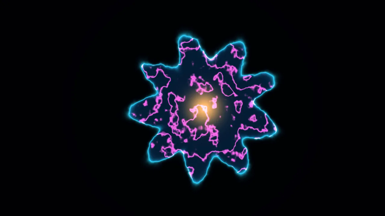 Abstract Neon Radial HUD Scanner Graphic in Cyan and Magenta