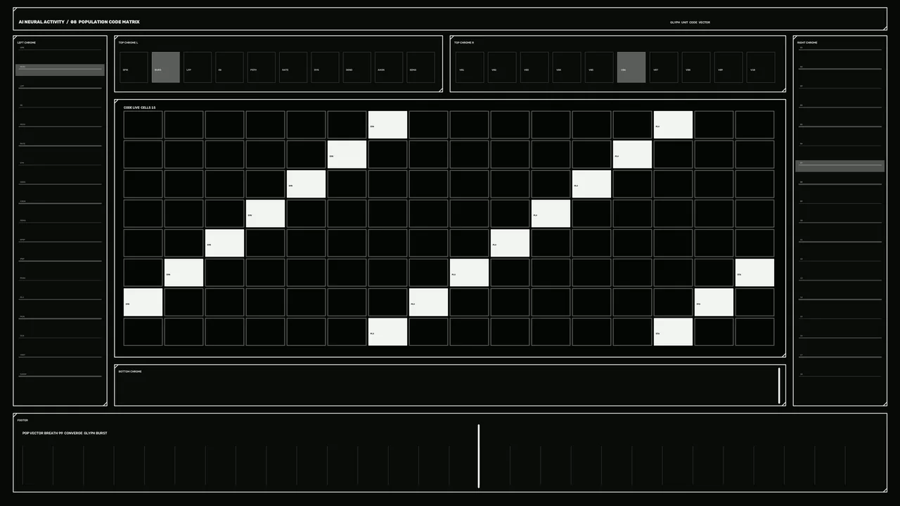 Monochrome Code Matrix Sci-Fi HUD Dashboard 4K Wallpaper
