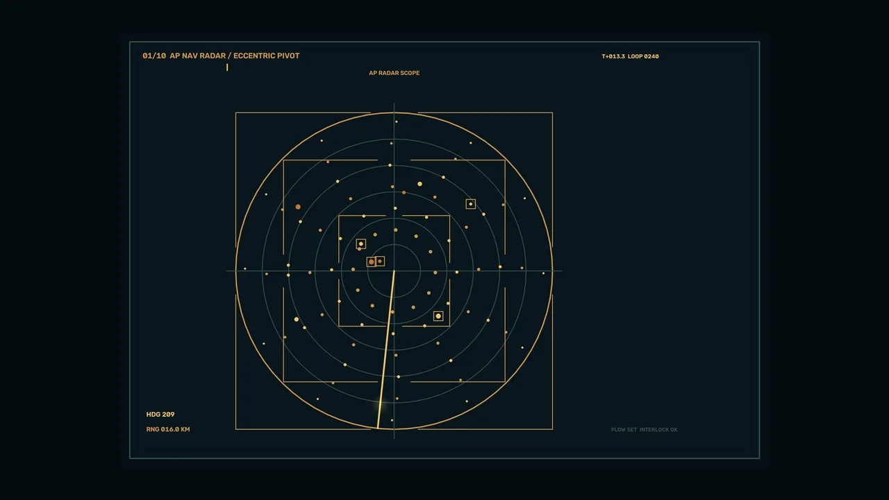 Futuristic Radar Navigation HUD with Concentric Scope – Free 4K Wallpaper