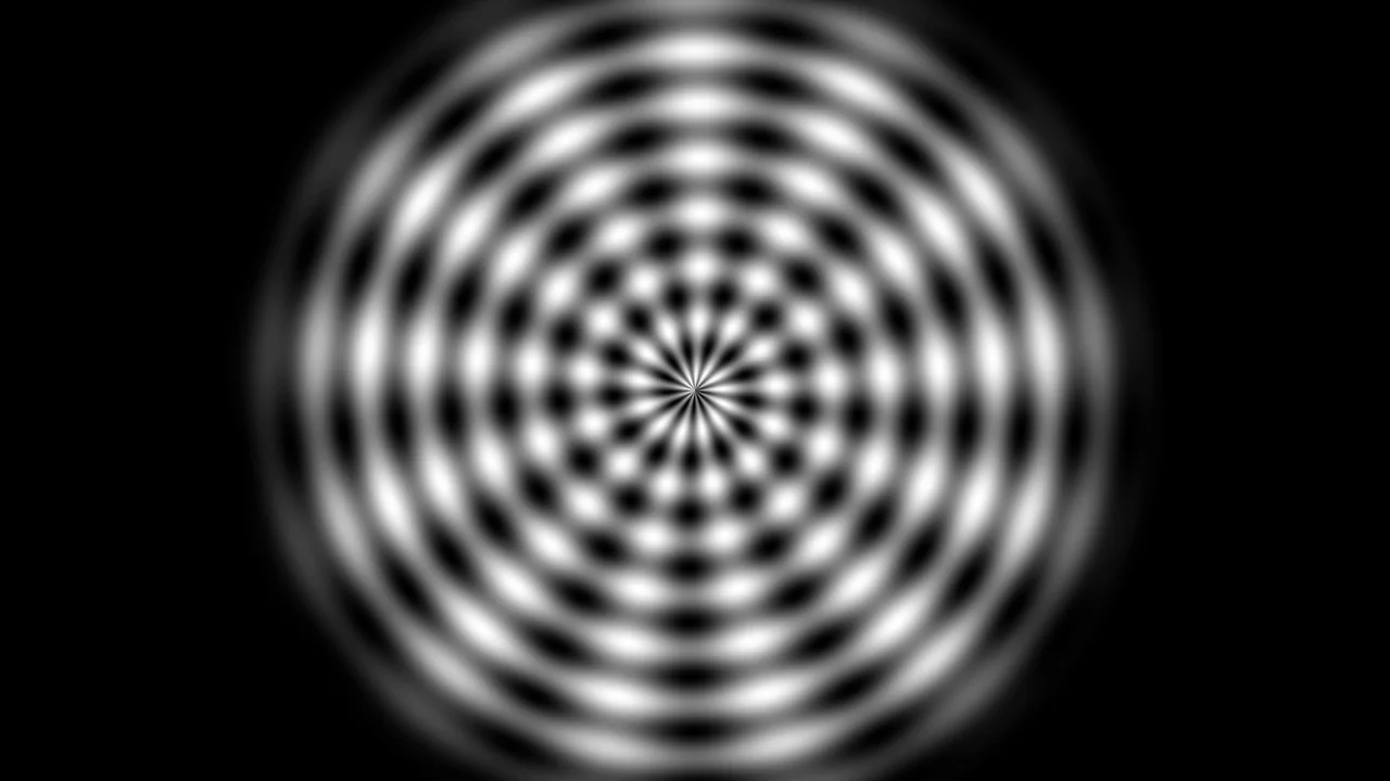 Monochrome Radial Vortex Concentric Ring Wallpaper