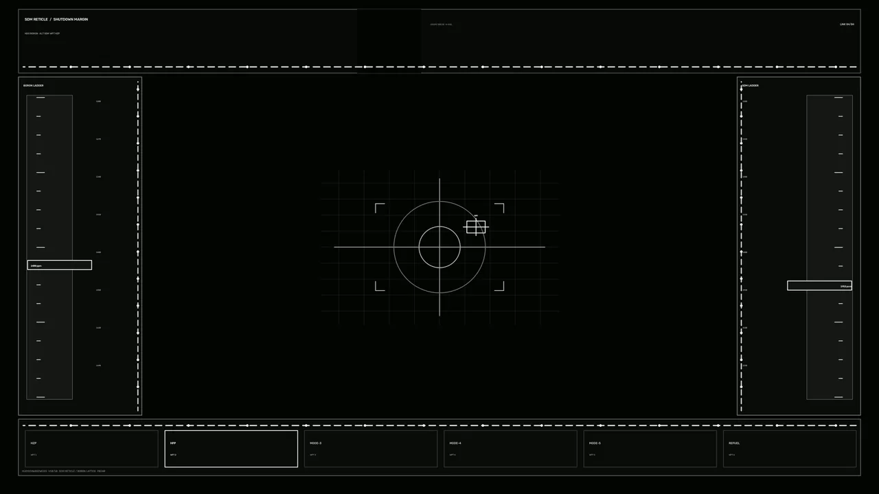 Sci-Fi Shutdown Monitoring HUD with Central Reticle – 4K Wallpaper