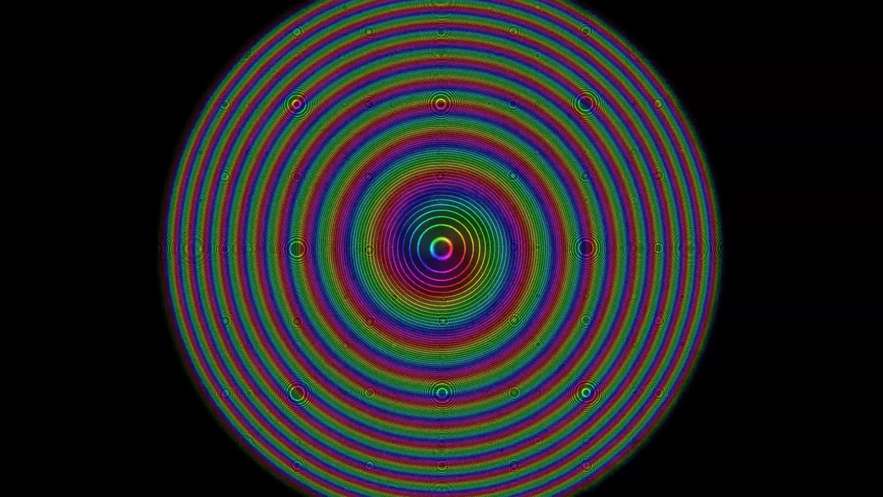 Rainbow Concentric Mandala on Black 4K Wallpaper
