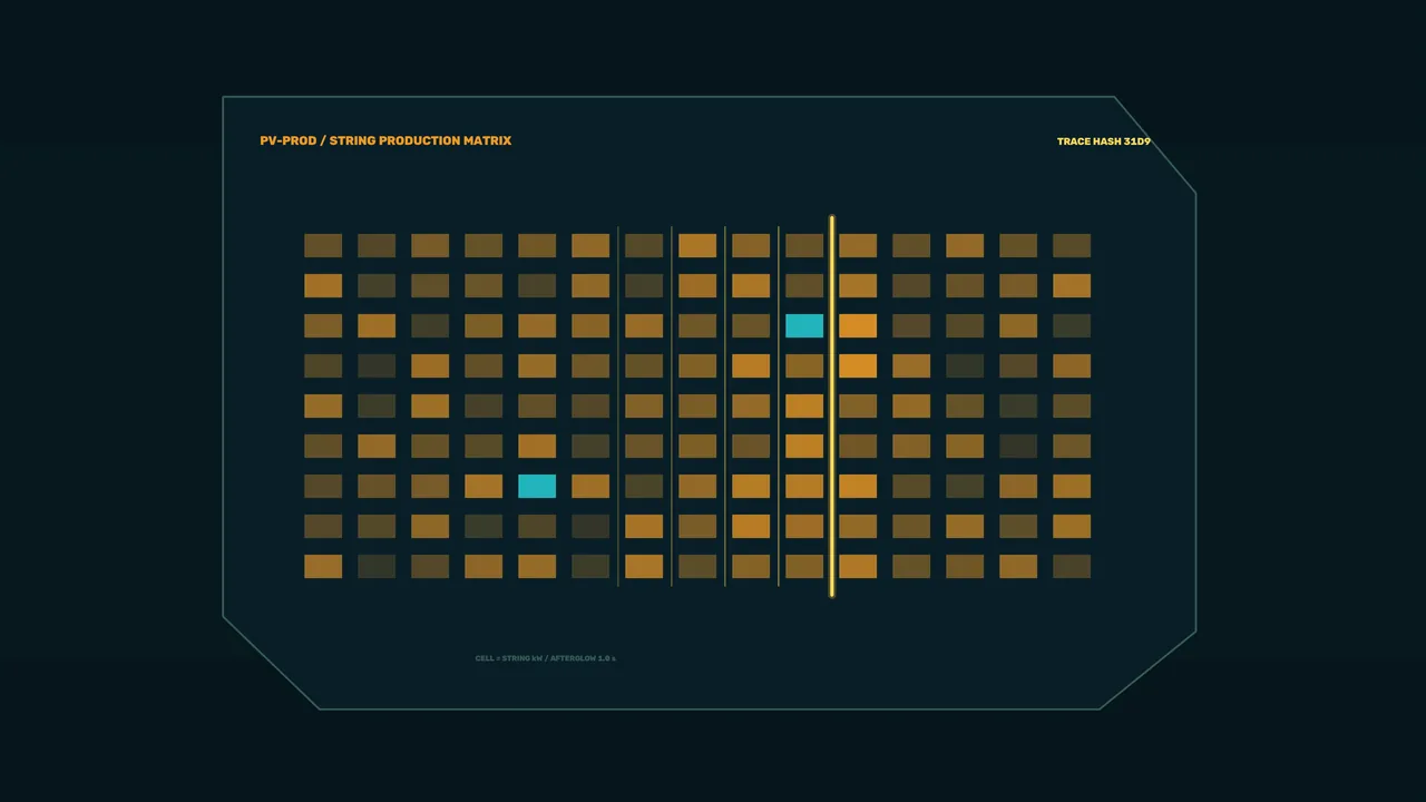Photovoltaic String Production Matrix HUD 4K Sci-Fi Wallpaper