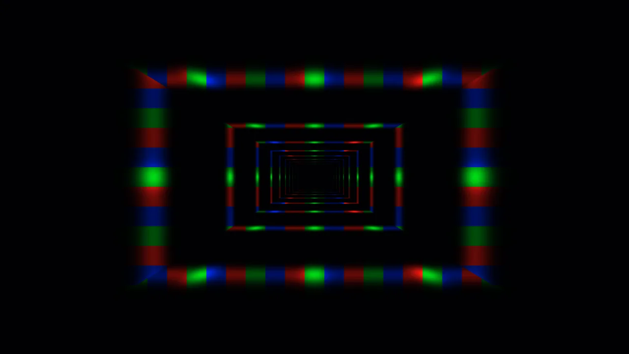 RGB Color Bar Tunnel with Nested Rectangular Frames