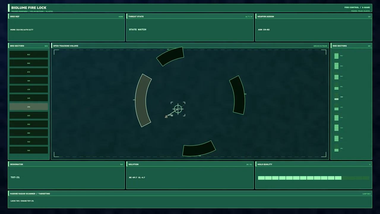 Fictional Green Radar Targeting HUD 4K Wallpaper
