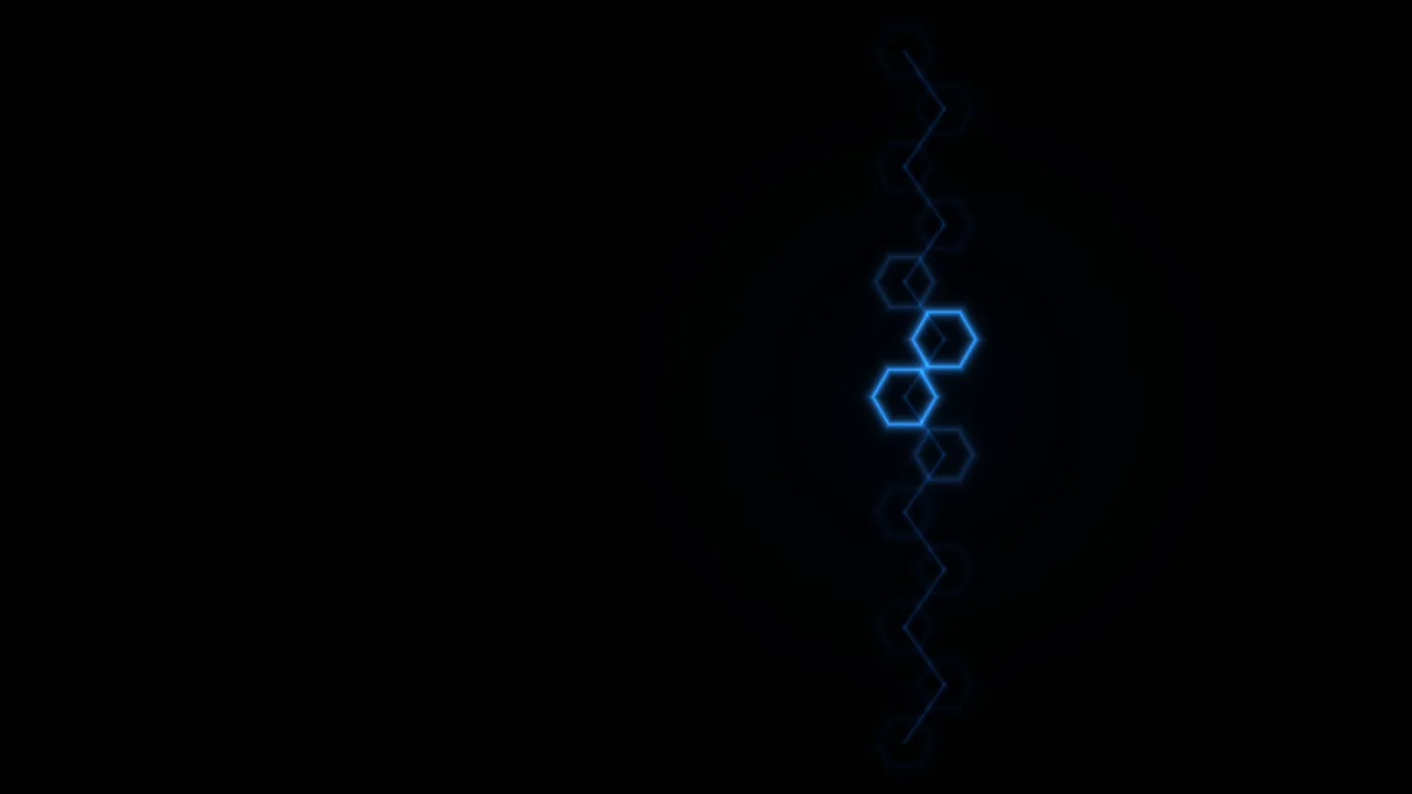 Blue Hexagonal Loading HUD Interface on Black 4K Wallpaper