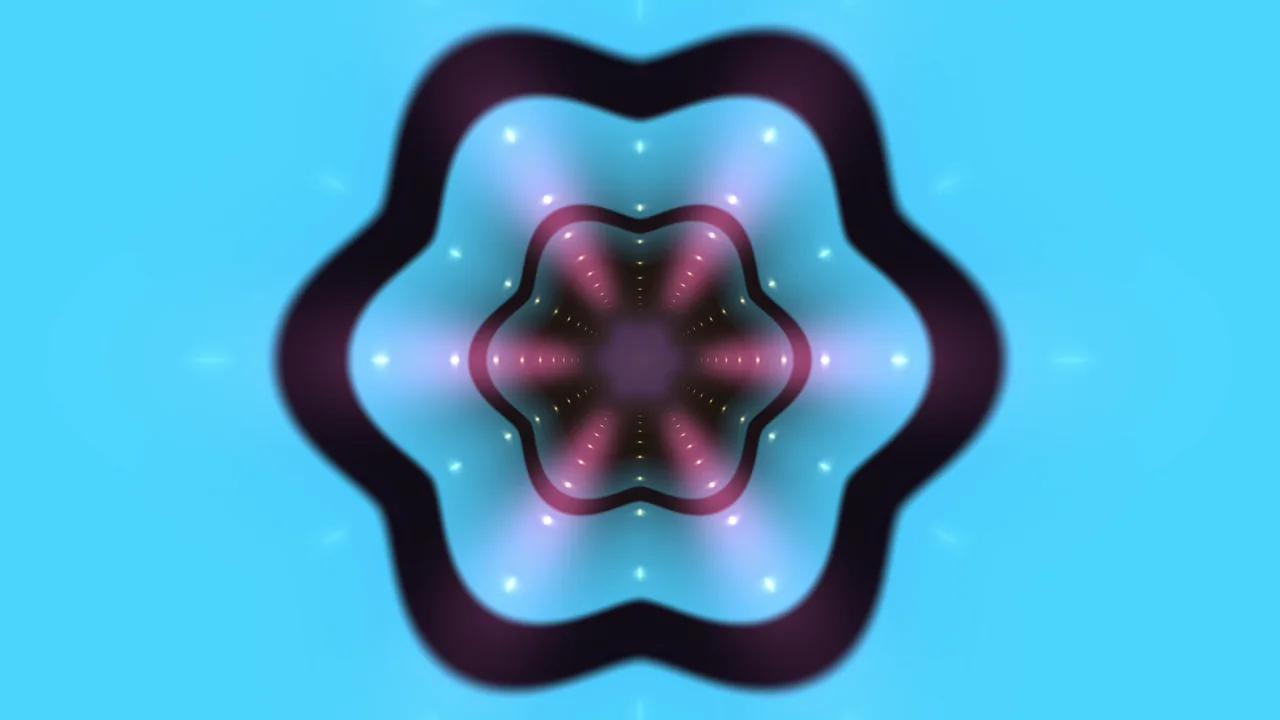Abstract Neon Cyan Purple Geometric Tunnel 4K Wallpaper